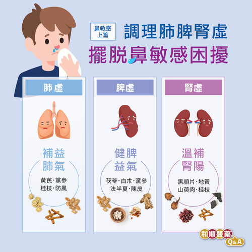 【和順資訊速遞】鼻敏感上篇：調理肺脾腎虛 》擺脫鼻敏感困擾